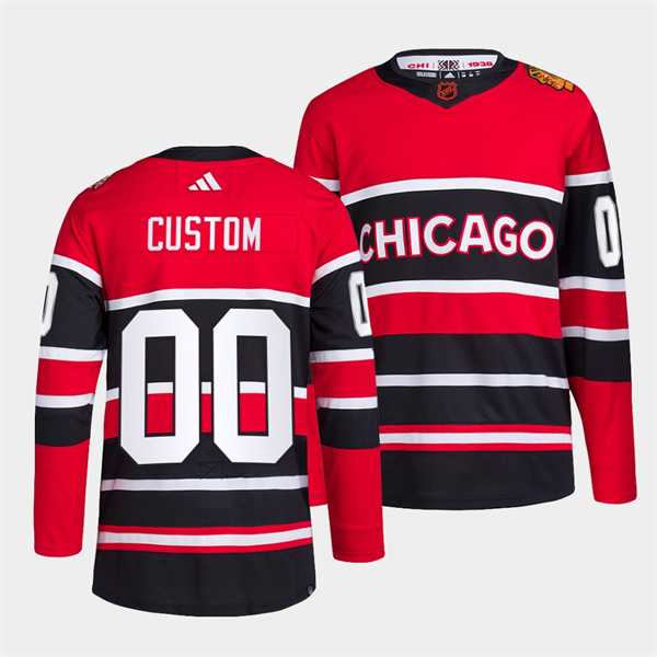 Men's Chicago Blackhawks Custom Red Black 2022 Reverse Retro Stitched Jersey,We sell and wholesale Men's Chicago Blackhawks Custom Red Black 2022 Reverse Retro Stitched Jersey on line form chian!